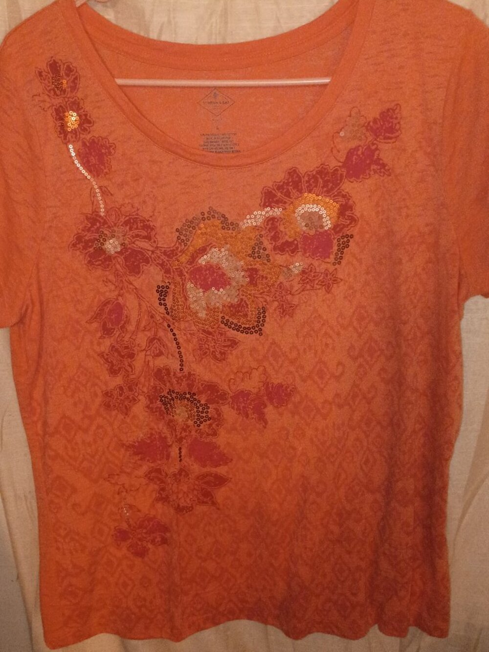 St. John's Bay Women's Large Orange Crewneck Tee